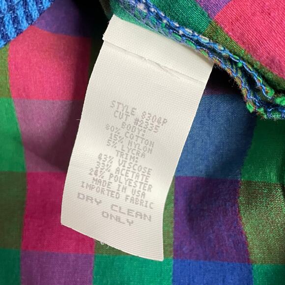 Vintage 90s Y2K Canvasbacks Madras Plaid Cropped Full Zip Jacket 12P 12 Petite L - Picture 10 of 11